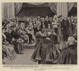 Khedives besøg i byen, modtager velkomstadressen